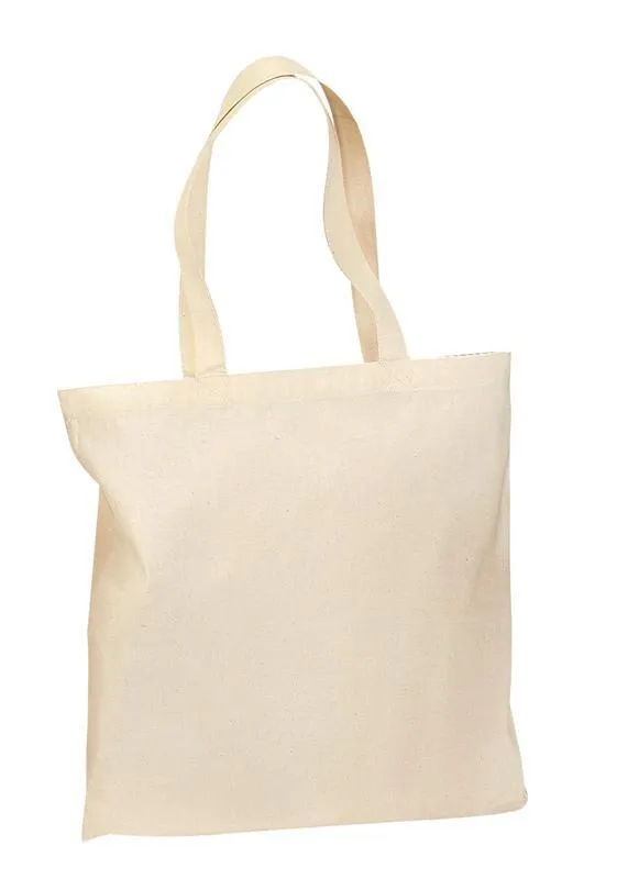 12 ct 100% Cotton Value Tote Bag with Contrast Handles - By Dozen