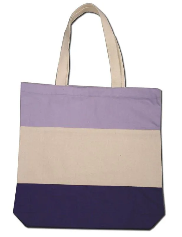 144 ct Wholesale Heavy Canvas Tote Bags Tri-Color - By Case