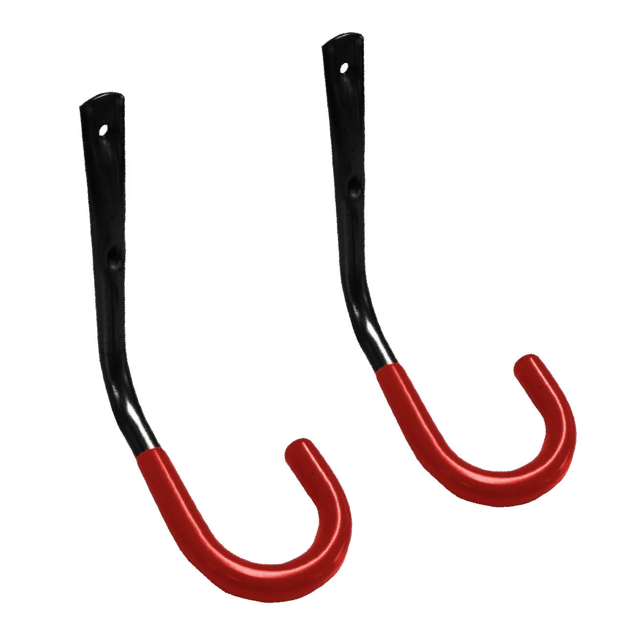 2 x Bike Storage Curved Hooks 25kg Wall Mounted Wheel Bracket