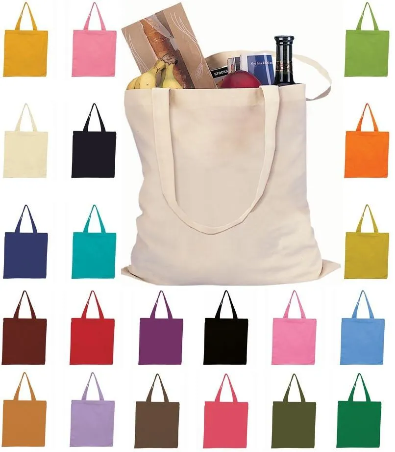 240 ct Economical 100% Cotton Reusable Wholesale Tote Bags - By Case