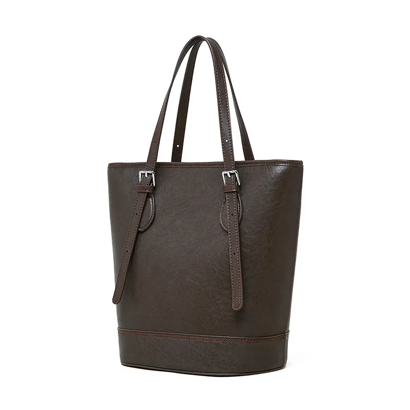 28.5CM Female Trendy Single Shoulder Underarm Large Capacity Bucket Bag 2915 coffee