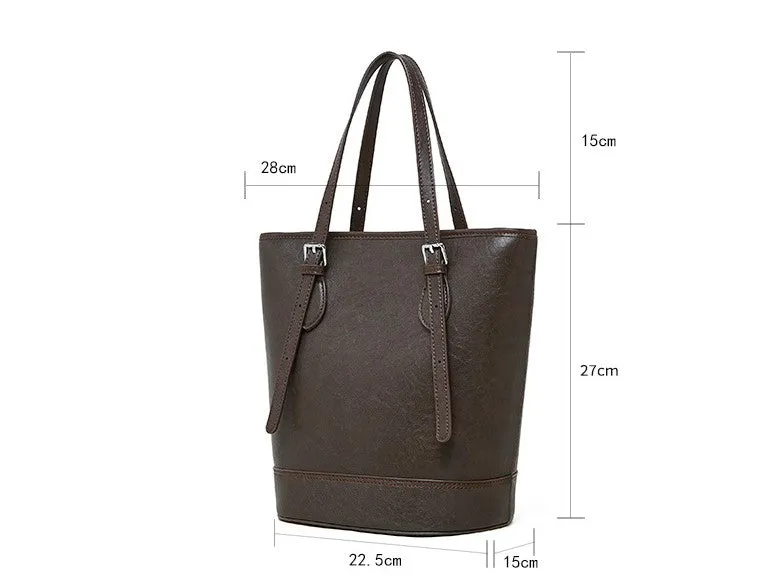 28.5CM Female Trendy Single Shoulder Underarm Large Capacity Bucket Bag 2915 coffee