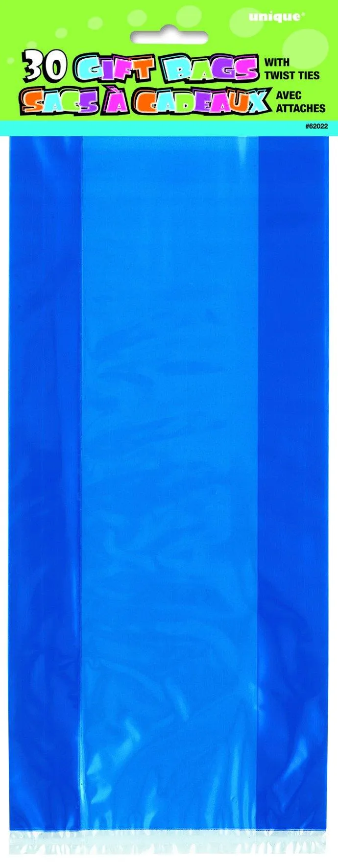 30 Pack Royal Blue Cello Bags - 12.5cm W x 28cm H