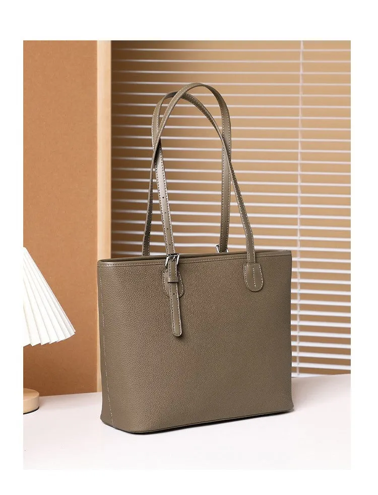 30CM dark grey large capacity versatile one shoulder bucket tote bag 2918