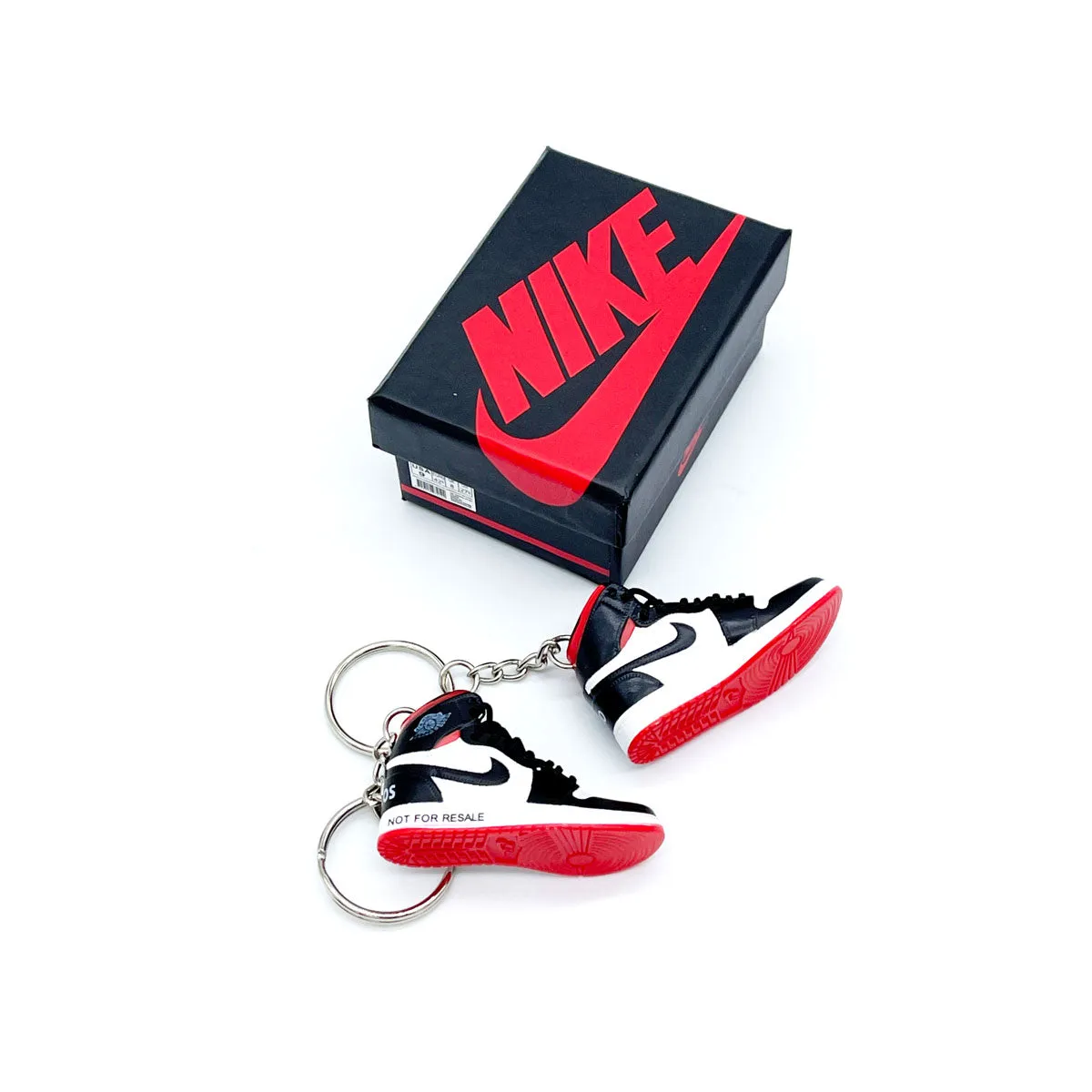 3D Sneaker Keychain- Air Jordan 1 High 'Not For Resale' Varsity Red Pair