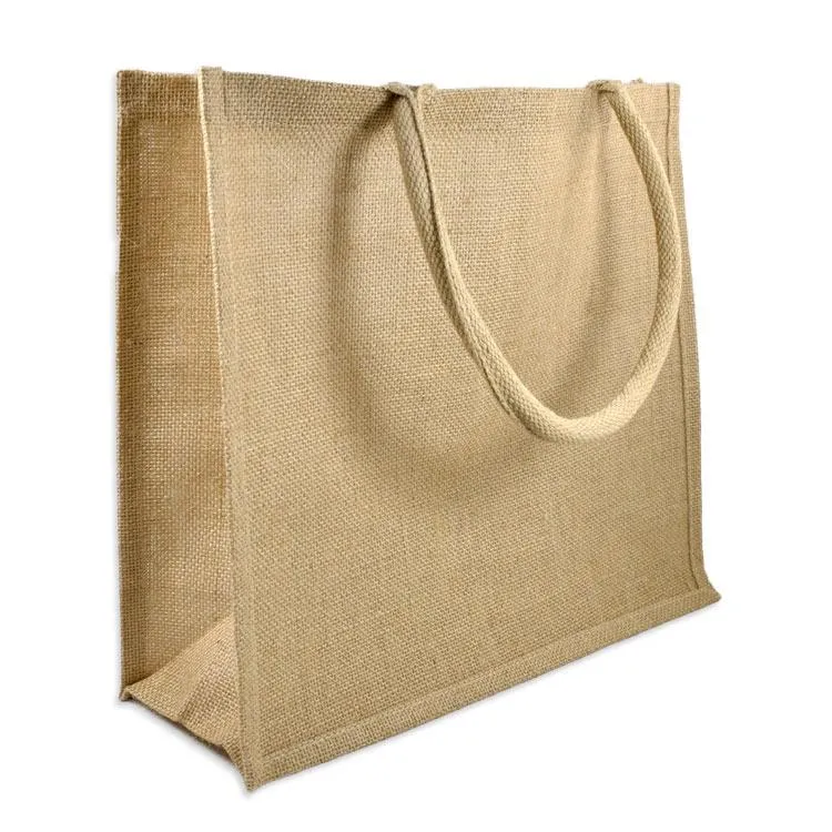 48 ct Easy-to-Decorate Jute Tote Bags with Canvas Front Pocket - By Case