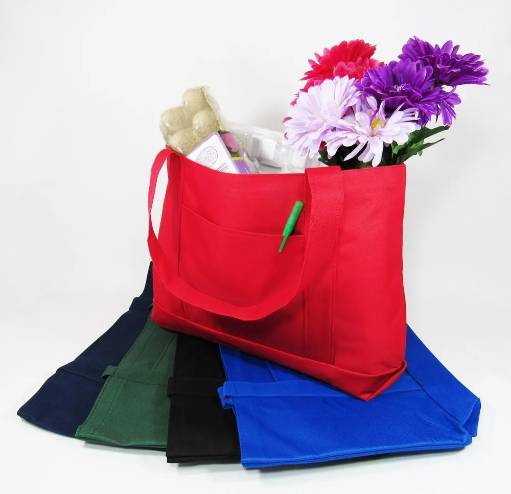 48 ct Sturdy Shopping Tote Bags Solid With PVC Backing - By Case