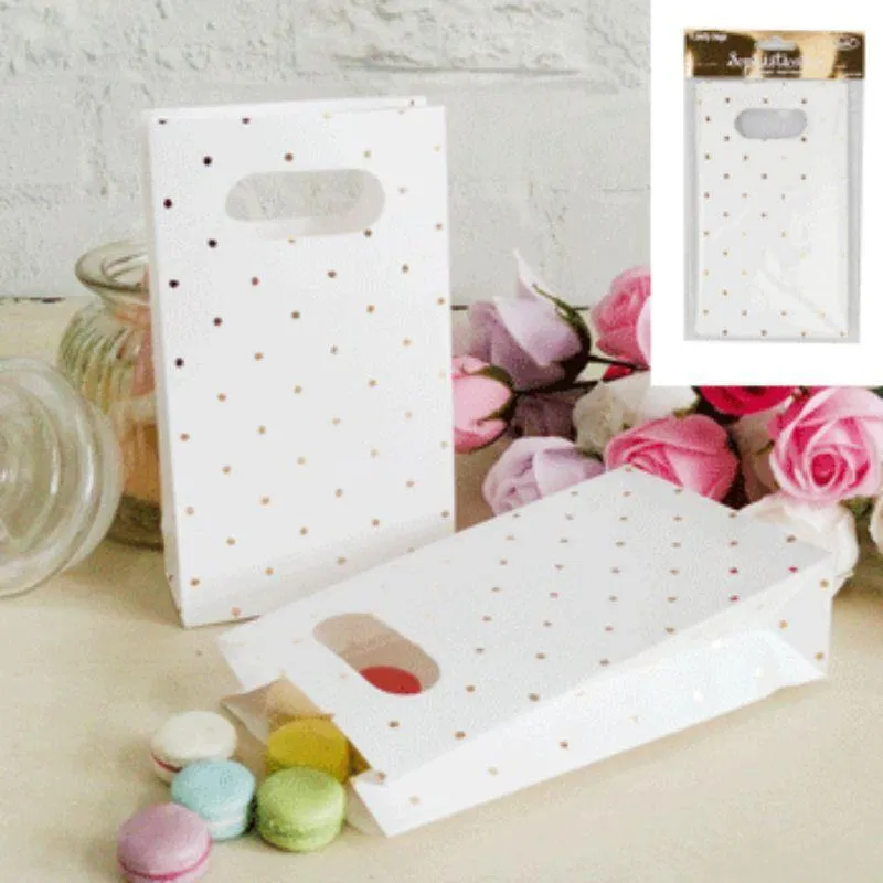 6 Pack Metallic Mini Gold Dotty Party Bags