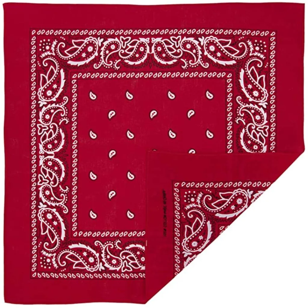 600 ct 100% Cotton Paisley Bandana - By Case