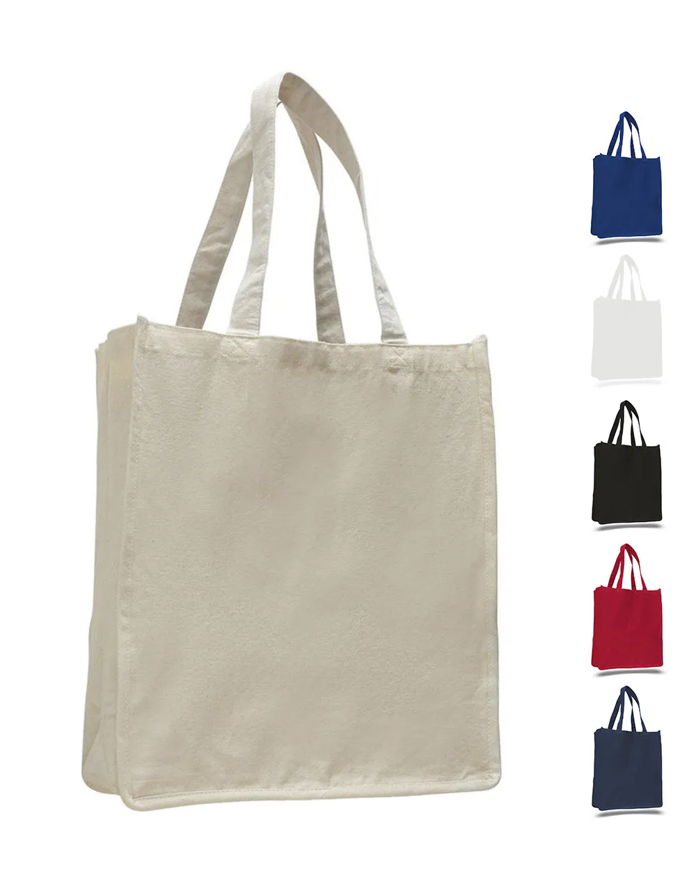 72 ct Jumbo Size Heavy Canvas Wide Shopper Tote Bag - By Case