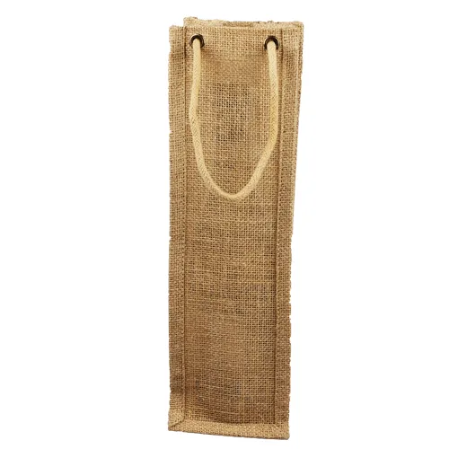 96 ct Natural Jute Wine Bags / Burlap Wine Tote Bags with Removable Dividers - By Case