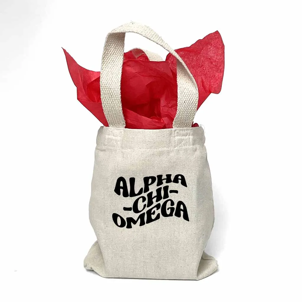 Alpha Chi Omega Mod Sorority Name Mini Tote Gift Bag