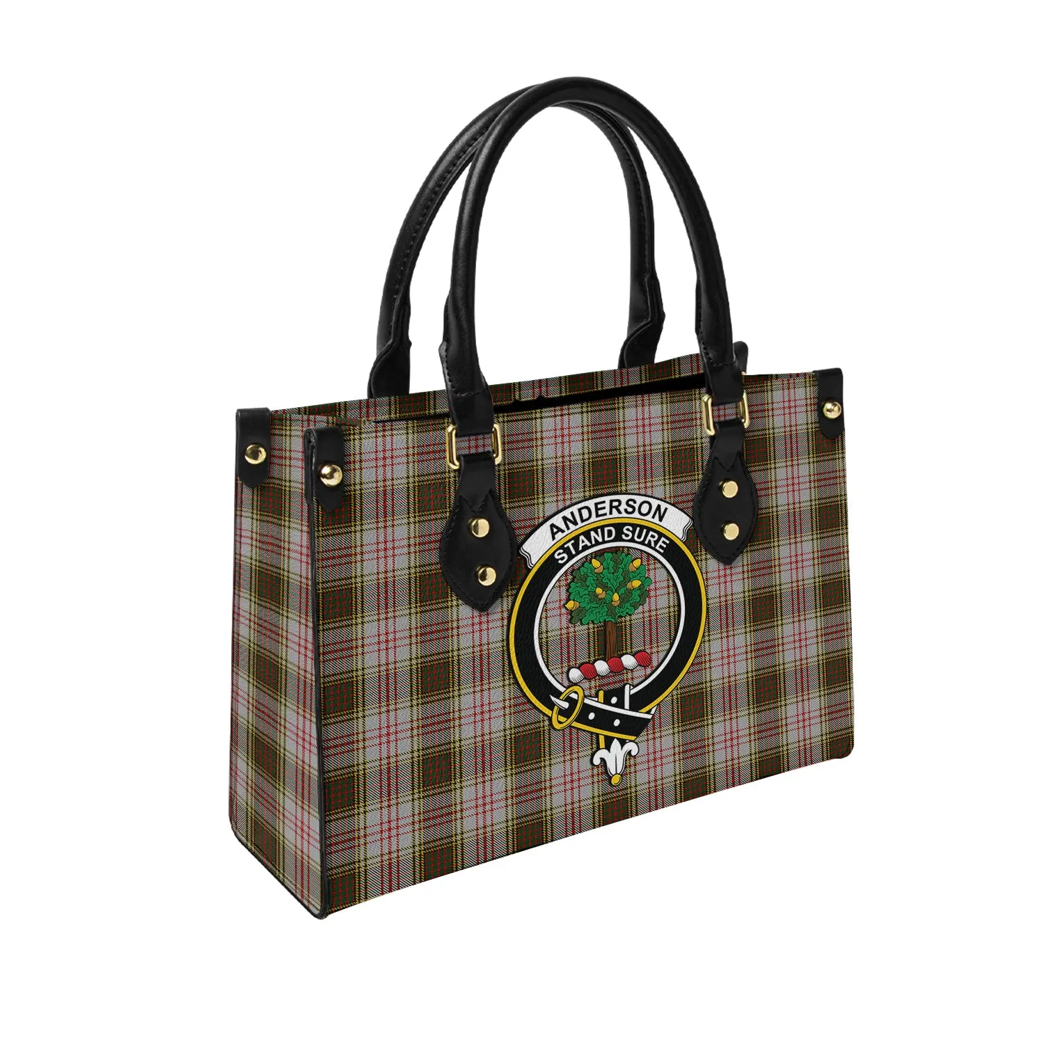 Anderson Dress Tartan Leather Bag with Family Crest