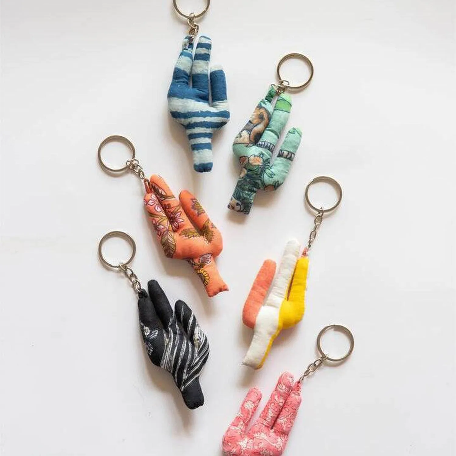 Assorted Colorful Cactus Keychains