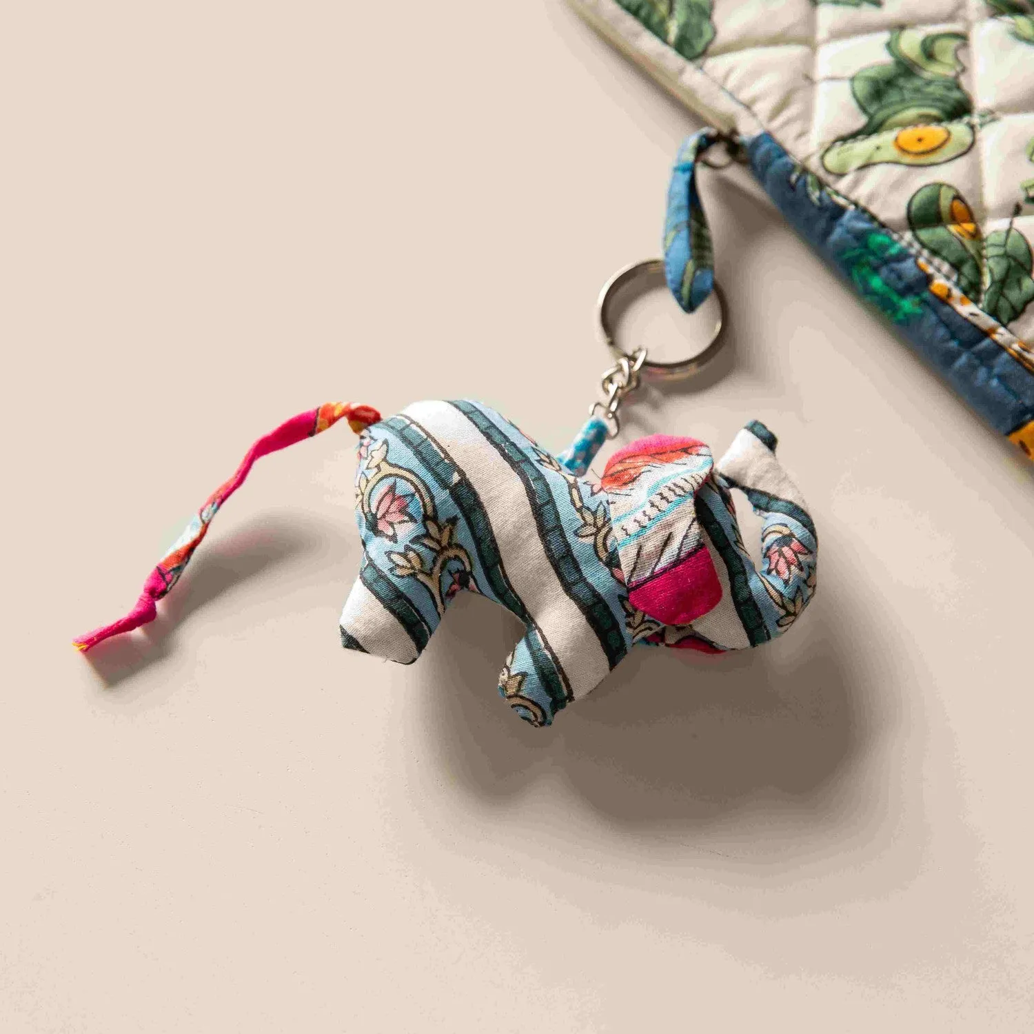 Assorted Colorful Elephant Keychains Set of 2