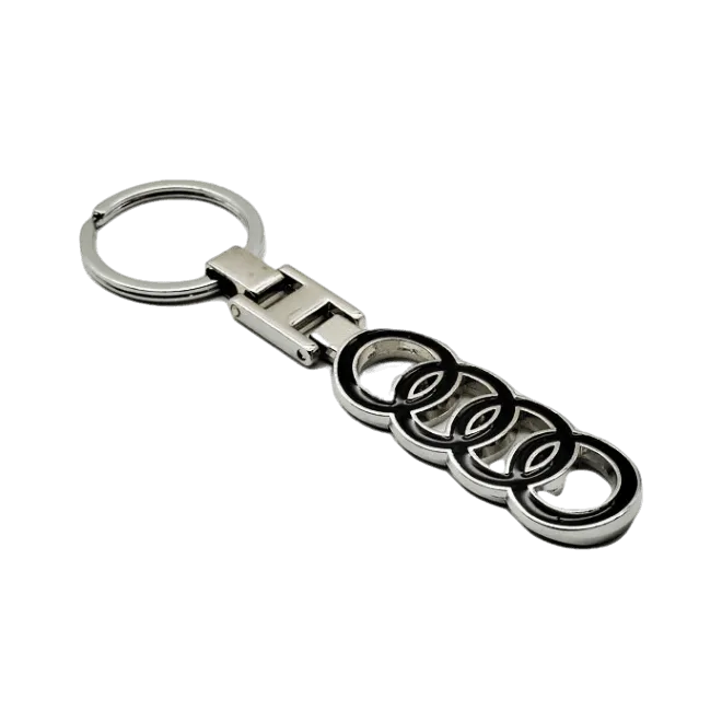 Audi Logo Metal Keychain Keyring - Black