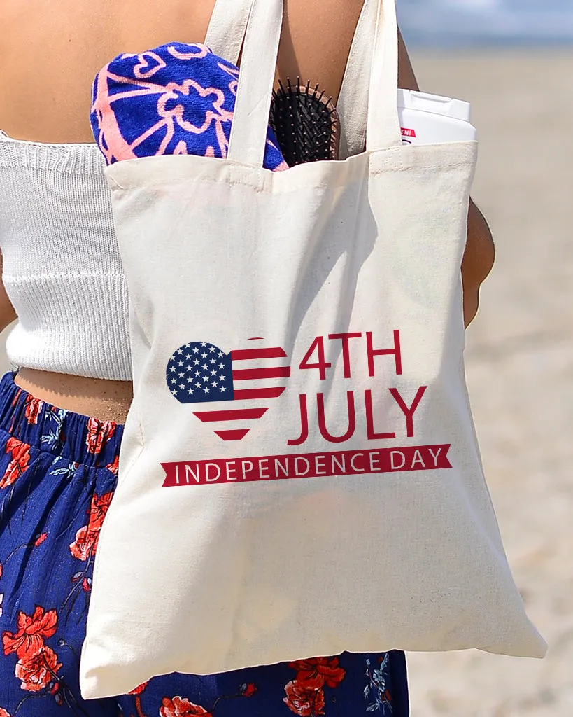 Big Hearth Tote Bag - 4th Of July Tote Bags