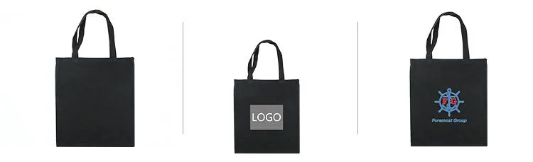 Black Canvas Tote Bag 35*42cm