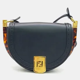 Black Leather Moonlight Shoulder Bag