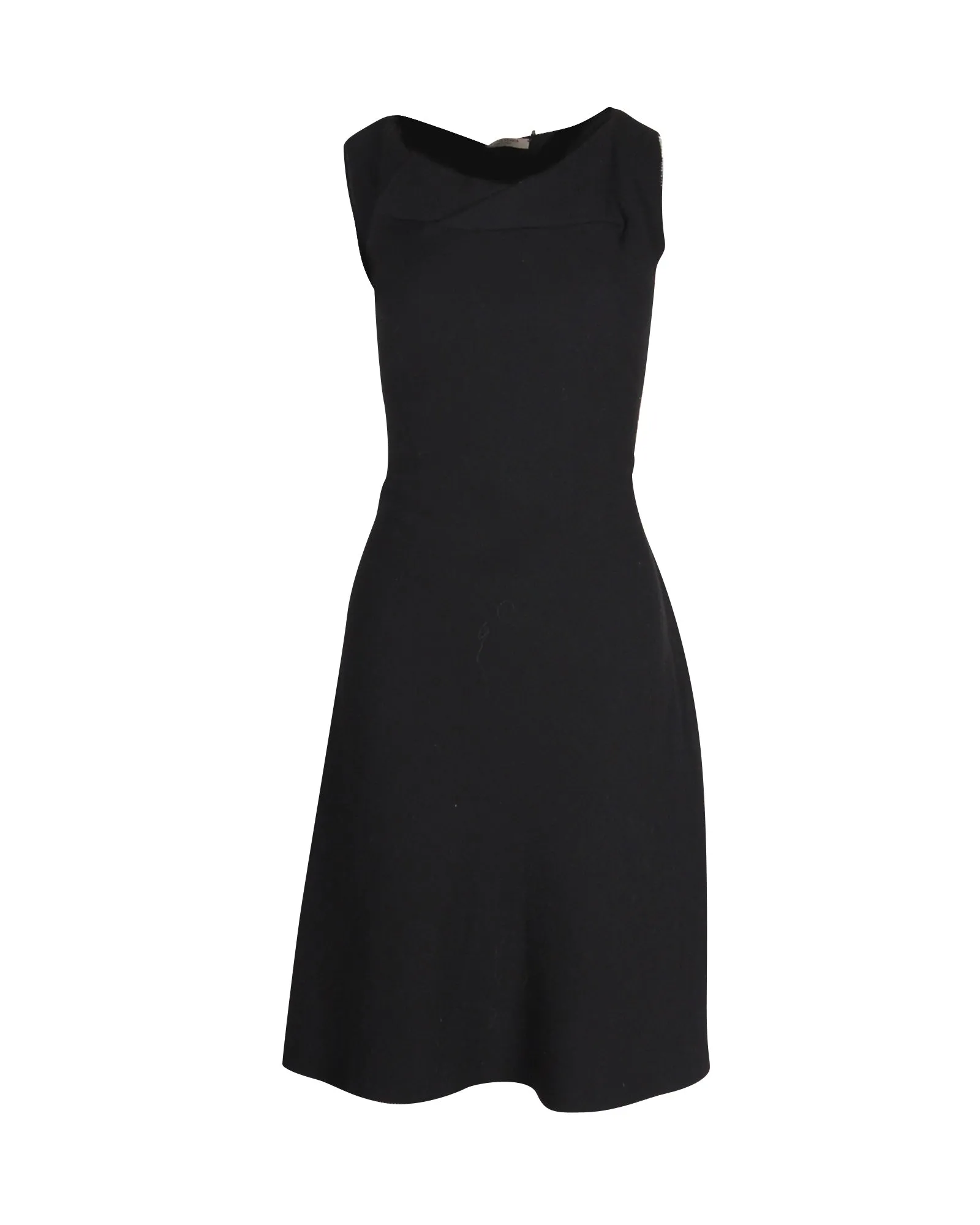 Bottega Veneta A-line Sleeveless Dress in Black Virgin Wool