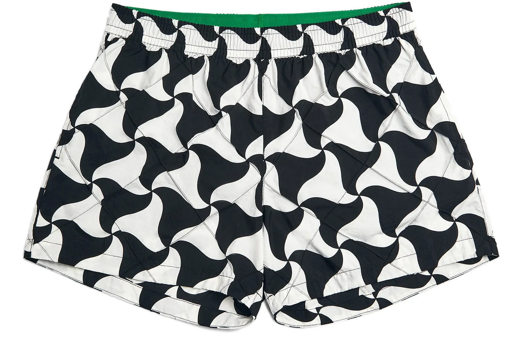 Bottega Veneta Abstract Pattern Swim Shorts Black White