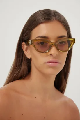 Bottega Veneta angular yellow sunglasses