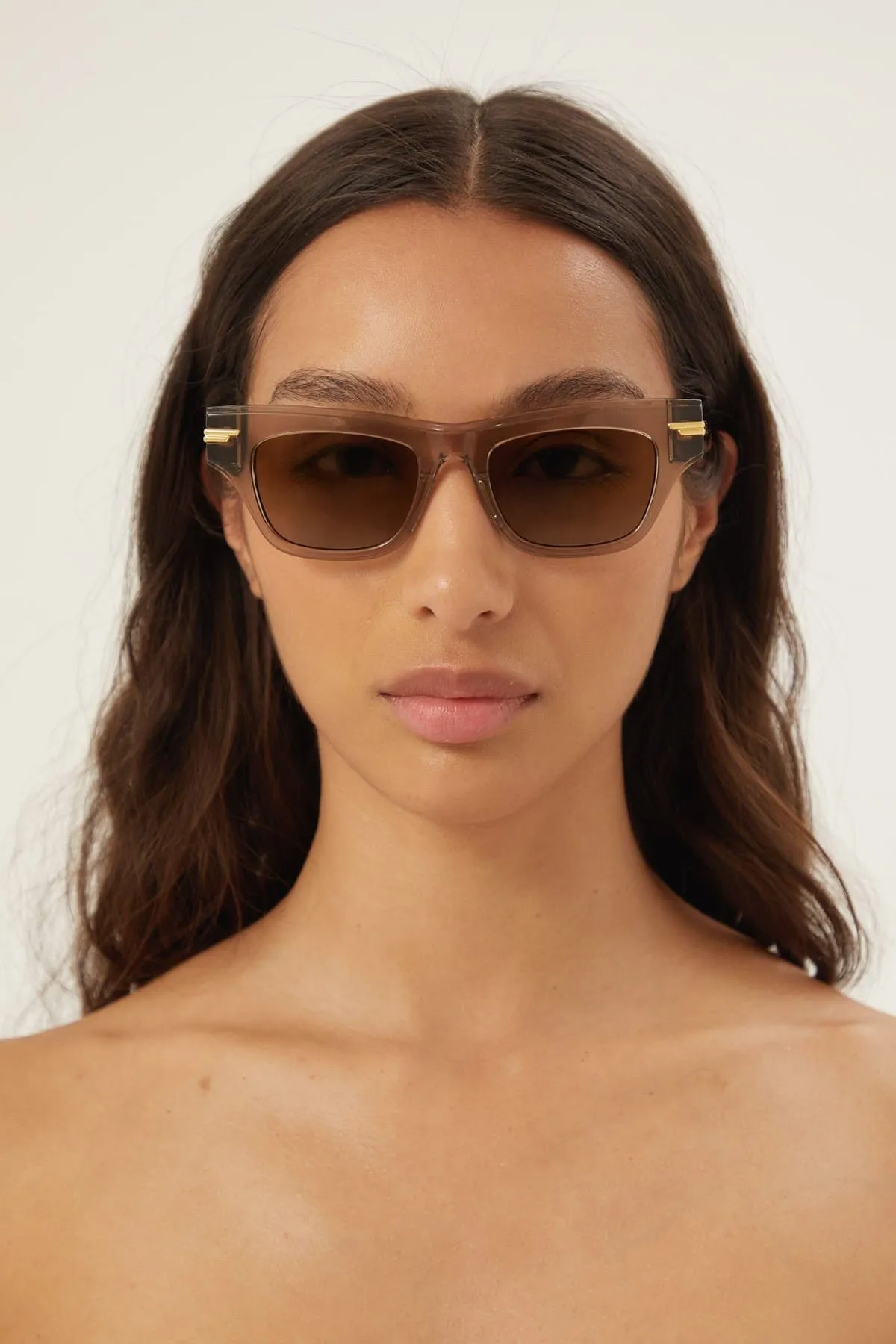 Bottega Veneta bold brown cat-eye sunglasses