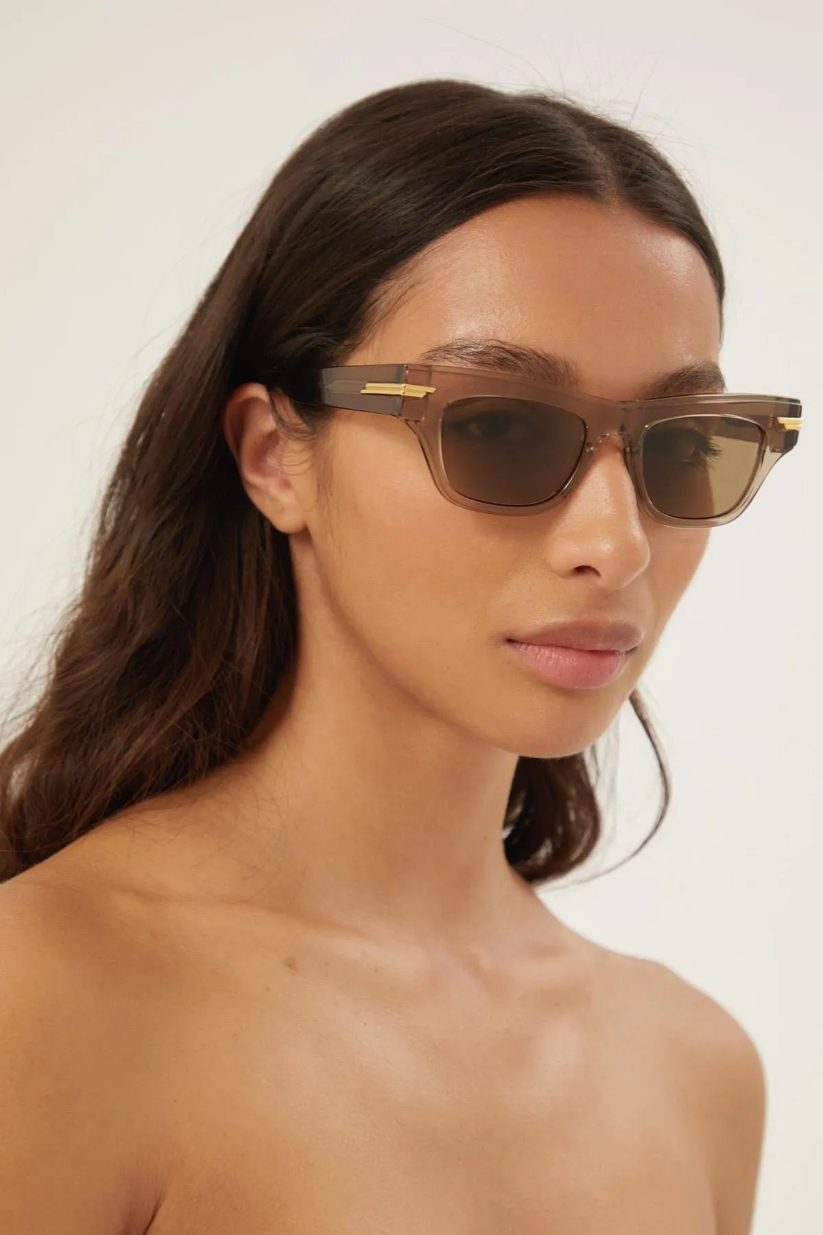 Bottega Veneta bold brown cat-eye sunglasses