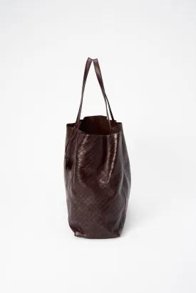 Bottega Veneta Brown Leather Tote Bag with Butterfly Charm