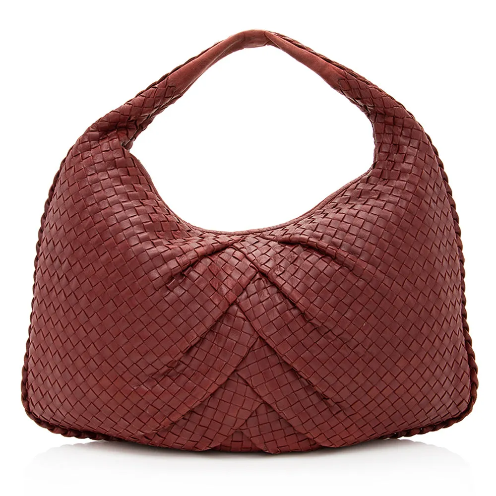 Bottega Veneta Intrecciato Nappa Pleated Large Hobo (SHF-19837)