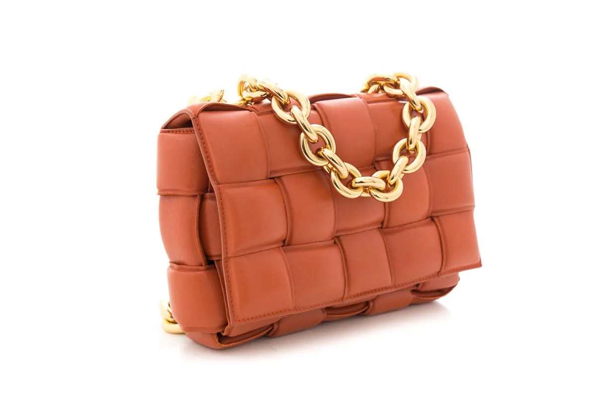 Bottega Veneta Orange Charlotte Padded Handbag