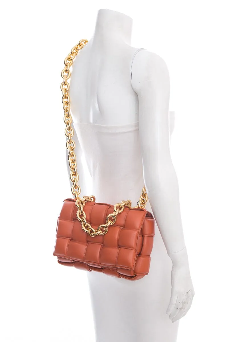 Bottega Veneta Orange Charlotte Padded Handbag