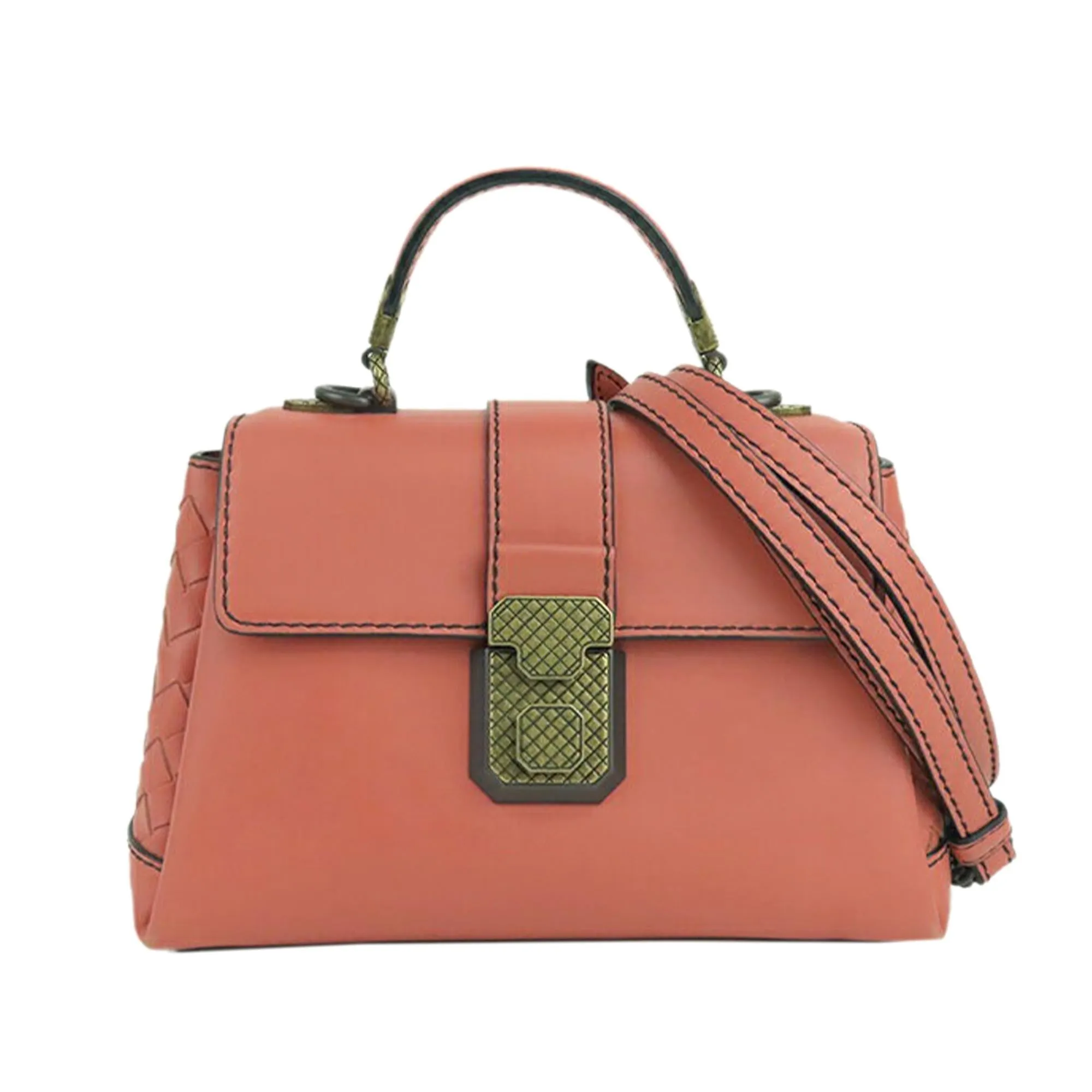 Bottega Veneta Piazza Leather Satchel (SHG-37641)