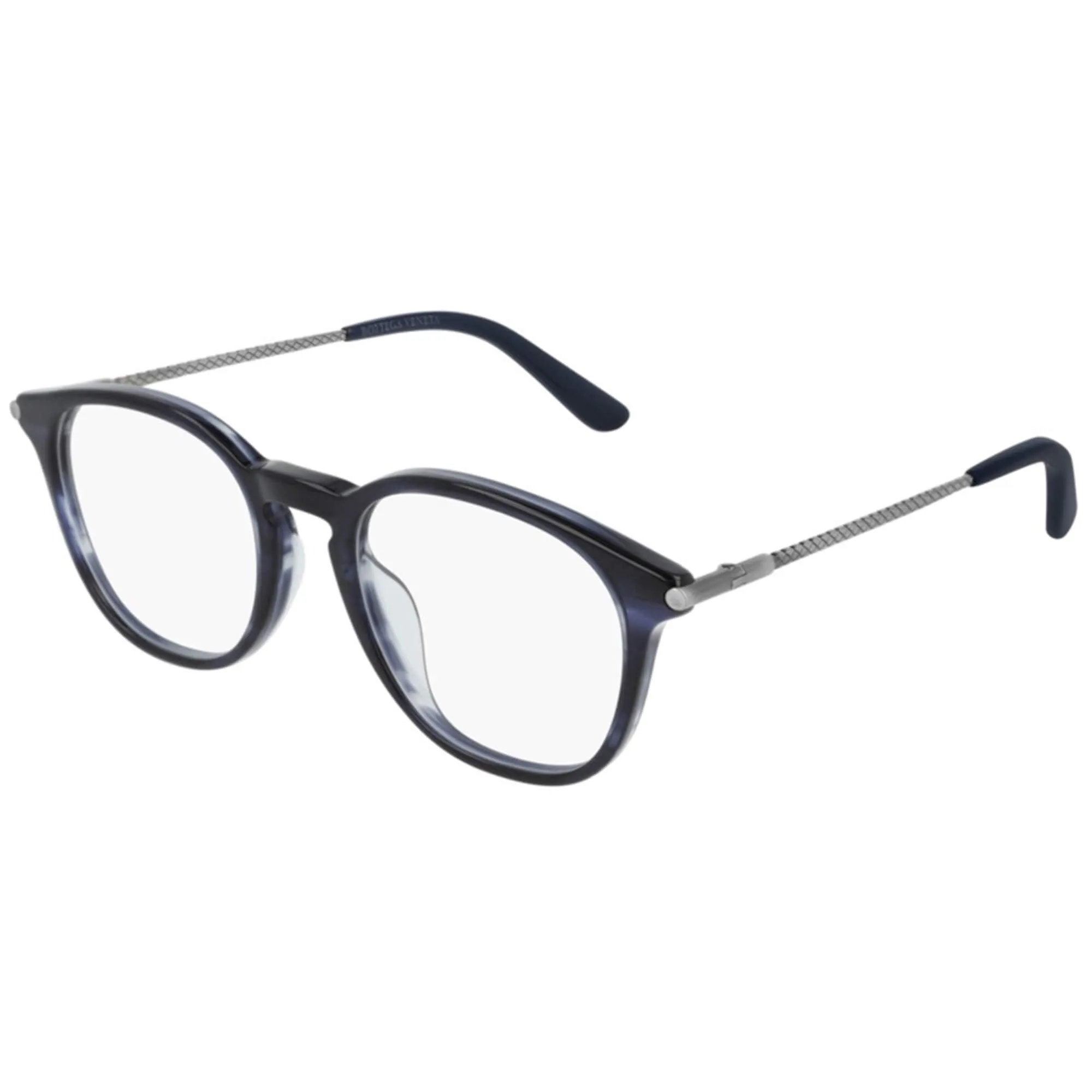 Bottega Veneta Unisex Eyeglasses - Blue Silver Plastic | BOTTEGA VENETA BV0200O 004