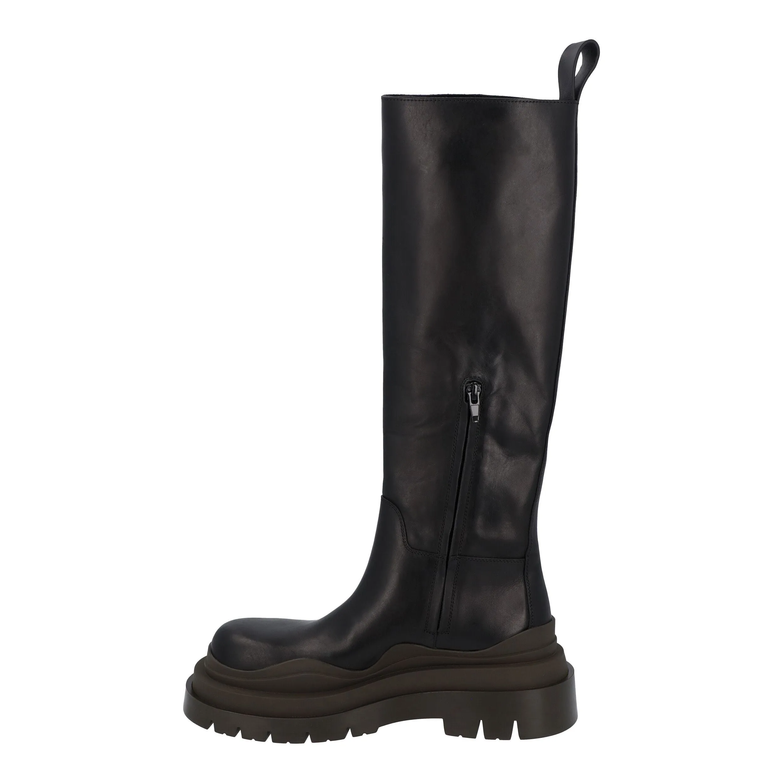 Bottega Veneta Women Tire Kneehigh Boots In Black And Camping