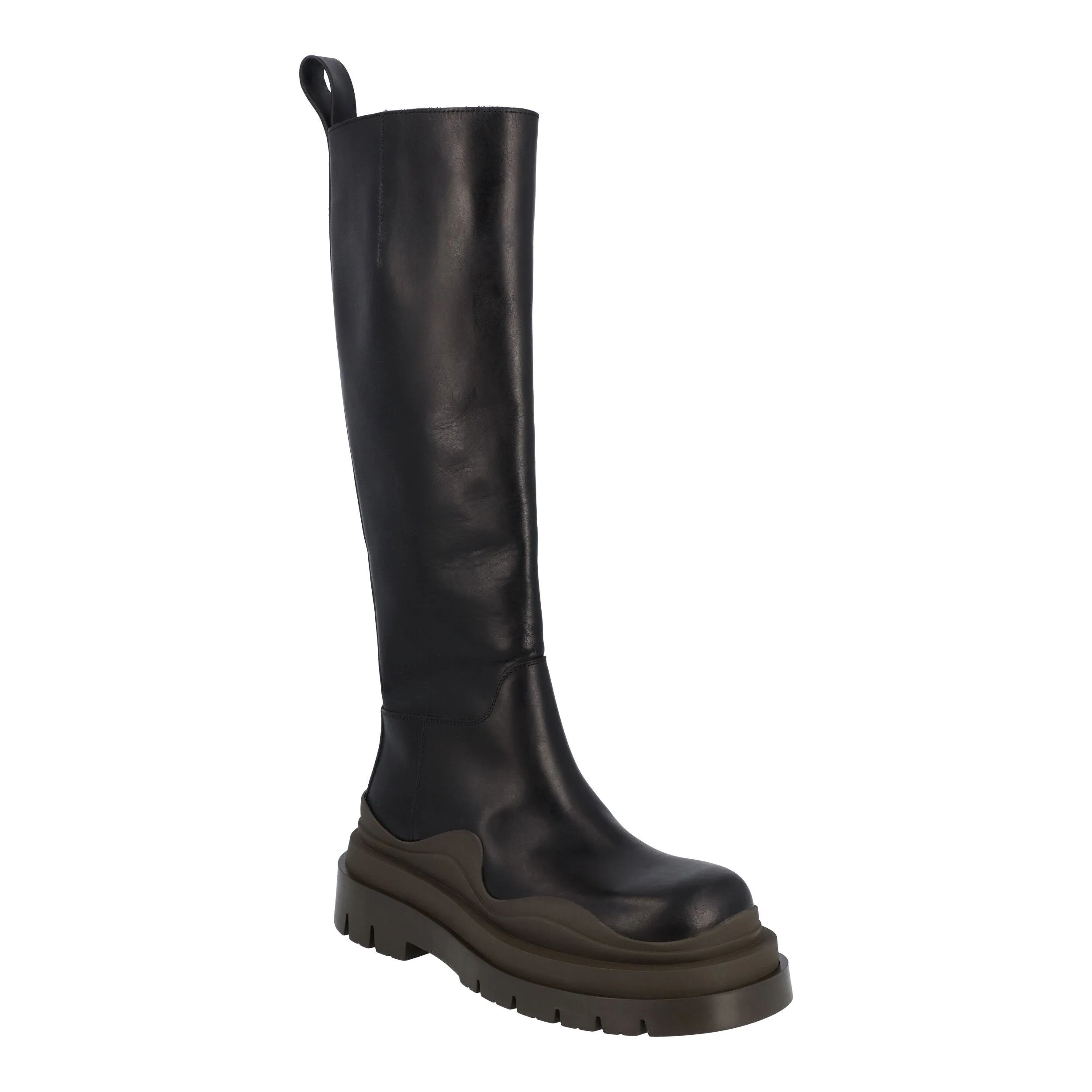 Bottega Veneta Women Tire Kneehigh Boots In Black And Camping