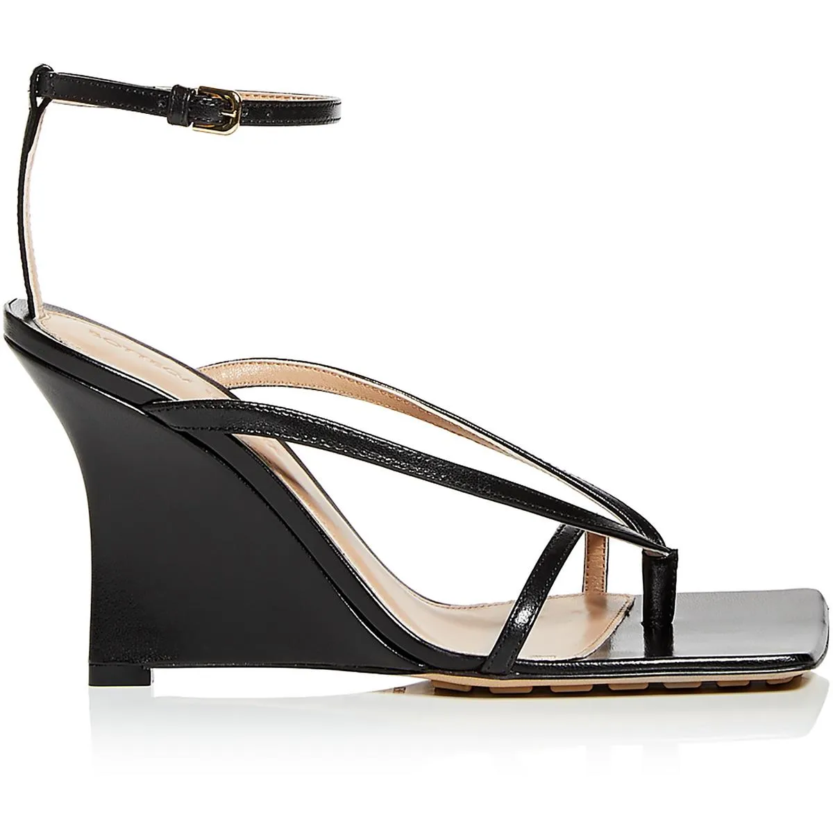 Bottega Veneta Womens Metallic Ankle Strap Heels