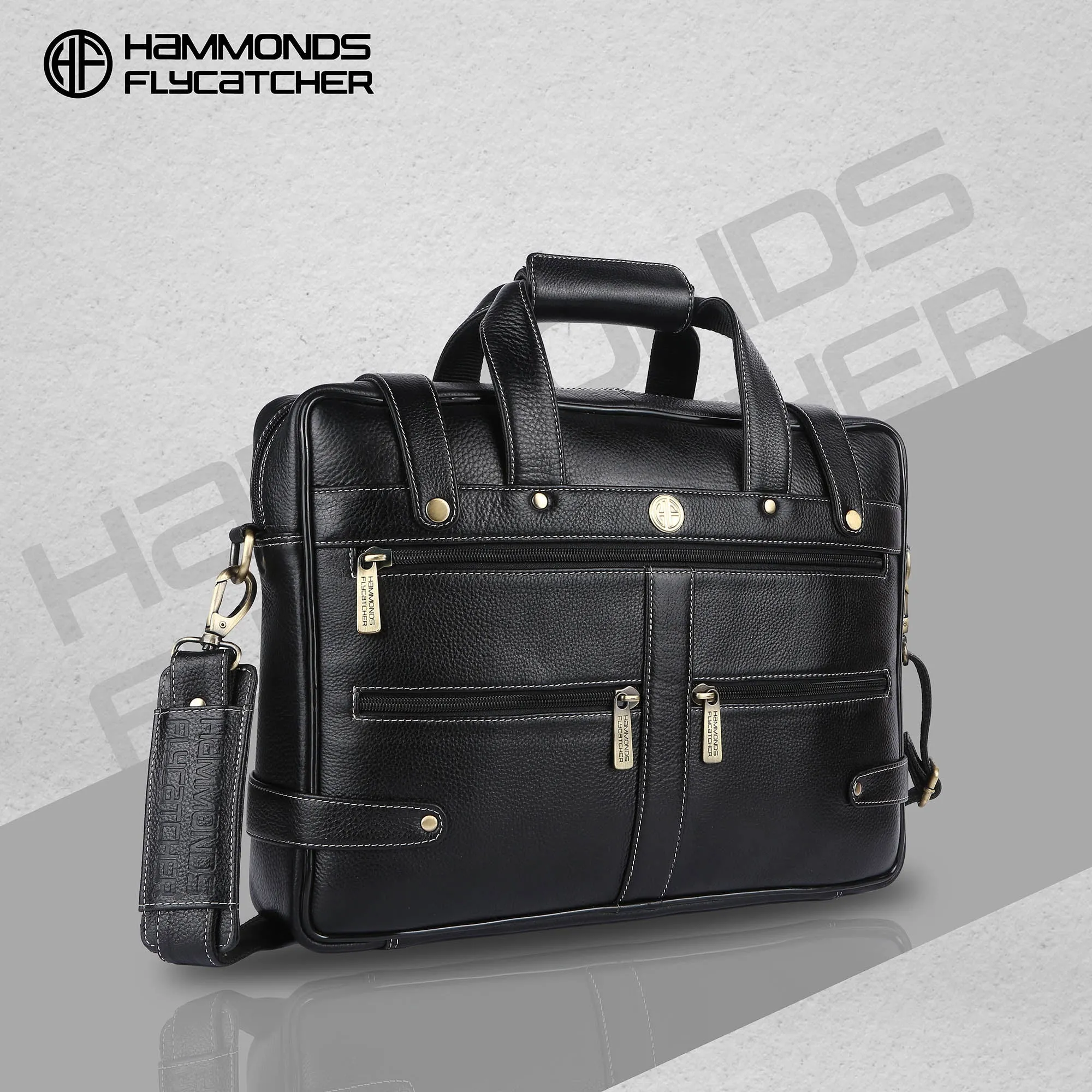 Branded Laptop Bag for Men - Genuine Leather - Fits Up to 16 Inch Laptop/MacBook - 1 Year Warranty