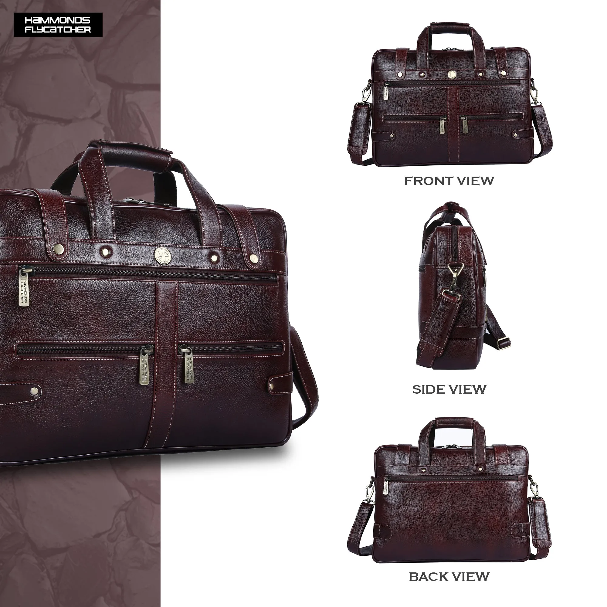 Branded Laptop Bag for Men - Genuine Leather - Fits Up to 16 Inch Laptop/MacBook - 1 Year Warranty