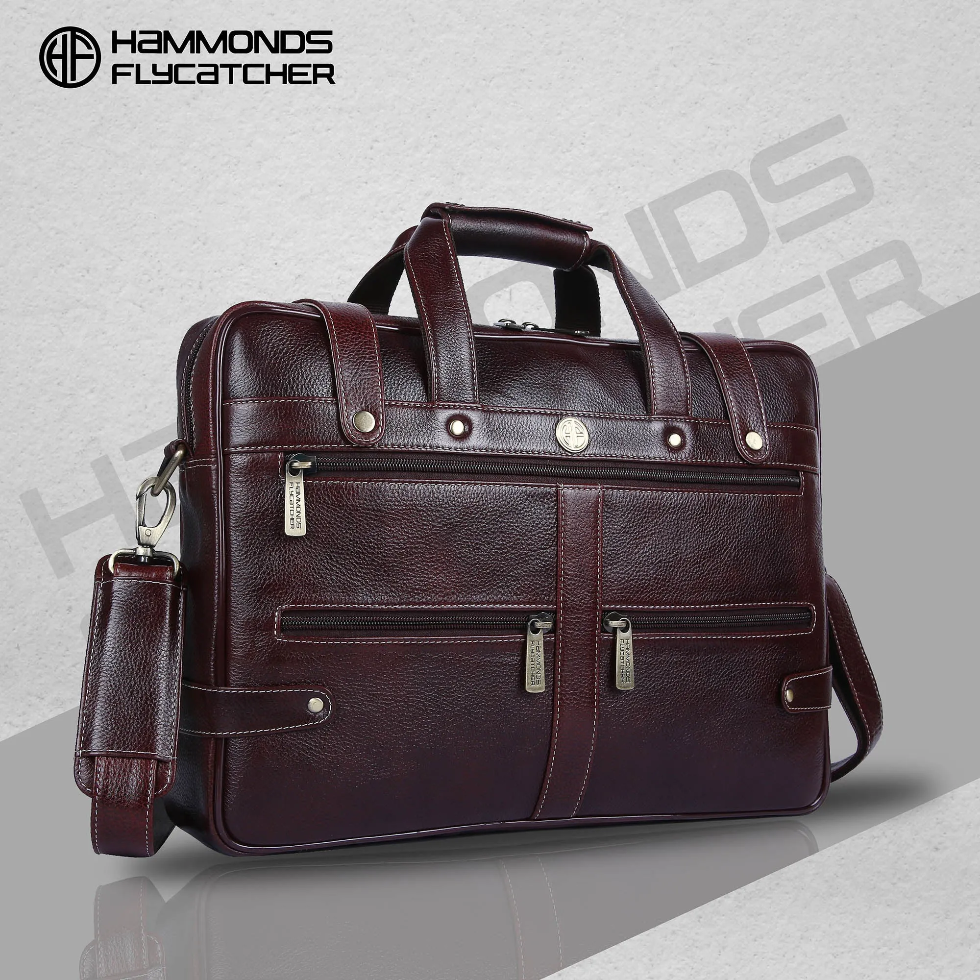 Branded Laptop Bag for Men - Genuine Leather - Fits Up to 16 Inch Laptop/MacBook - 1 Year Warranty