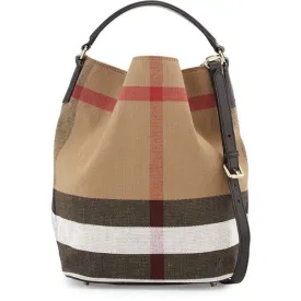 BURBERRY Canvas Ashby Bucket Bag