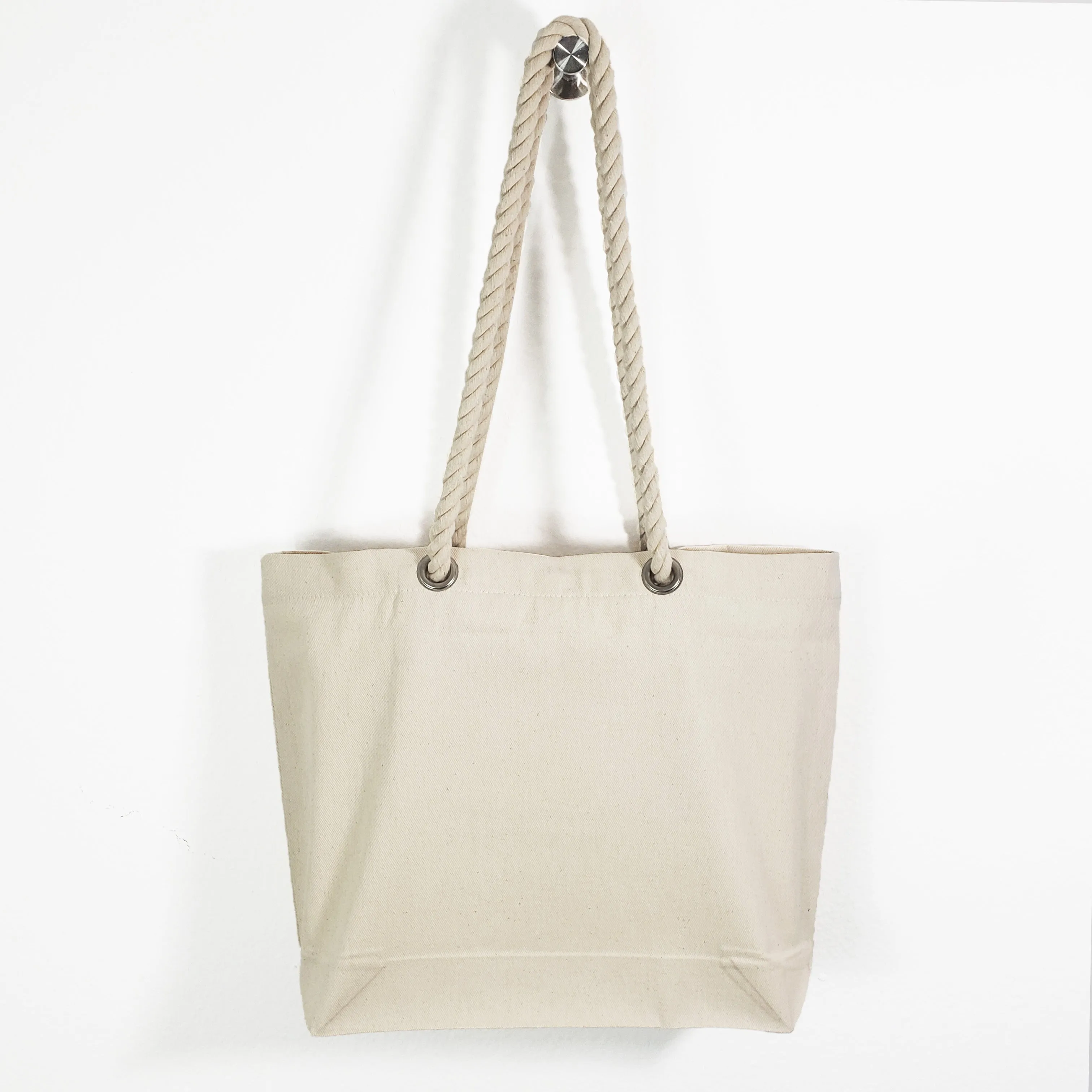 Canvas Beach Tote Bag with Fancy Rope Handles- RP200