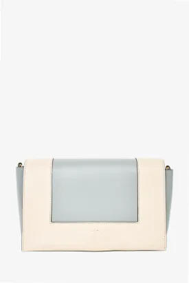 Celine Blue/Cream Leather Rectangle 'Frame' Shoulder Bag