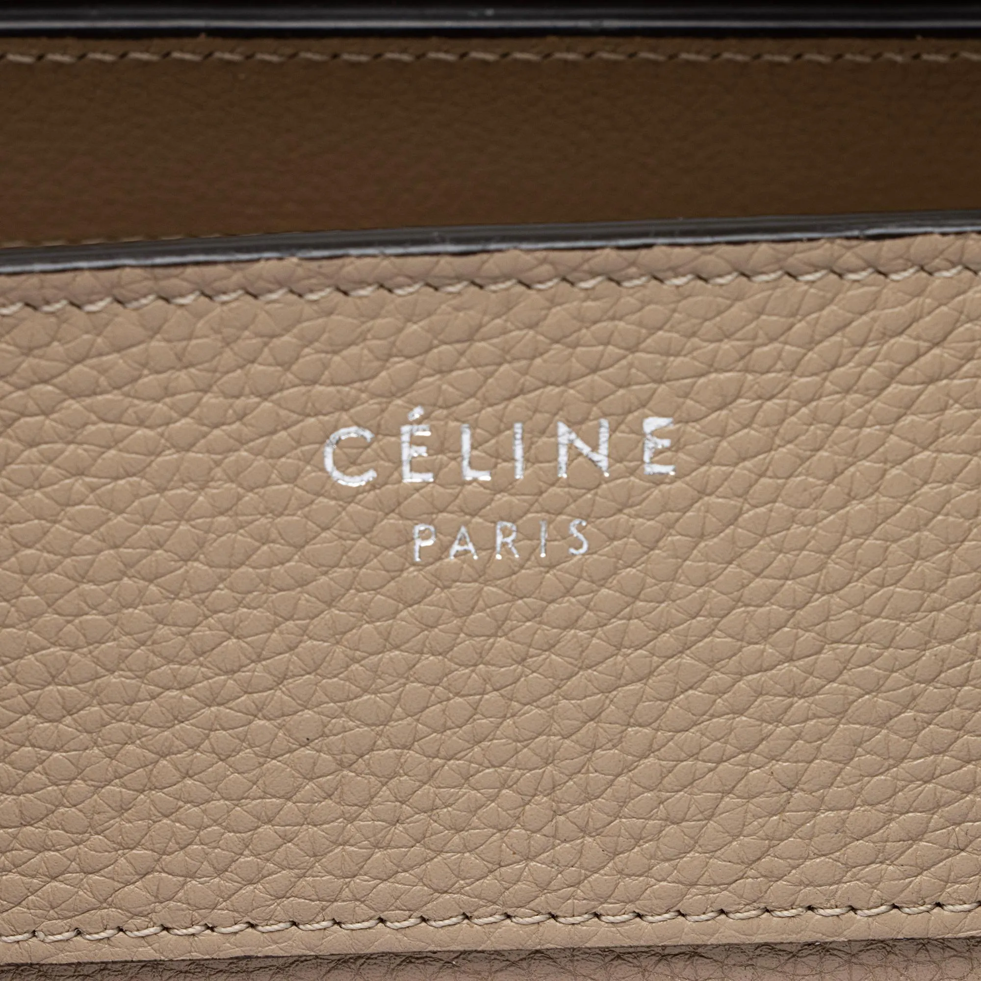 Celine Drummed Calfskin Mini Luggage Tote (SHF-Mvuaep)