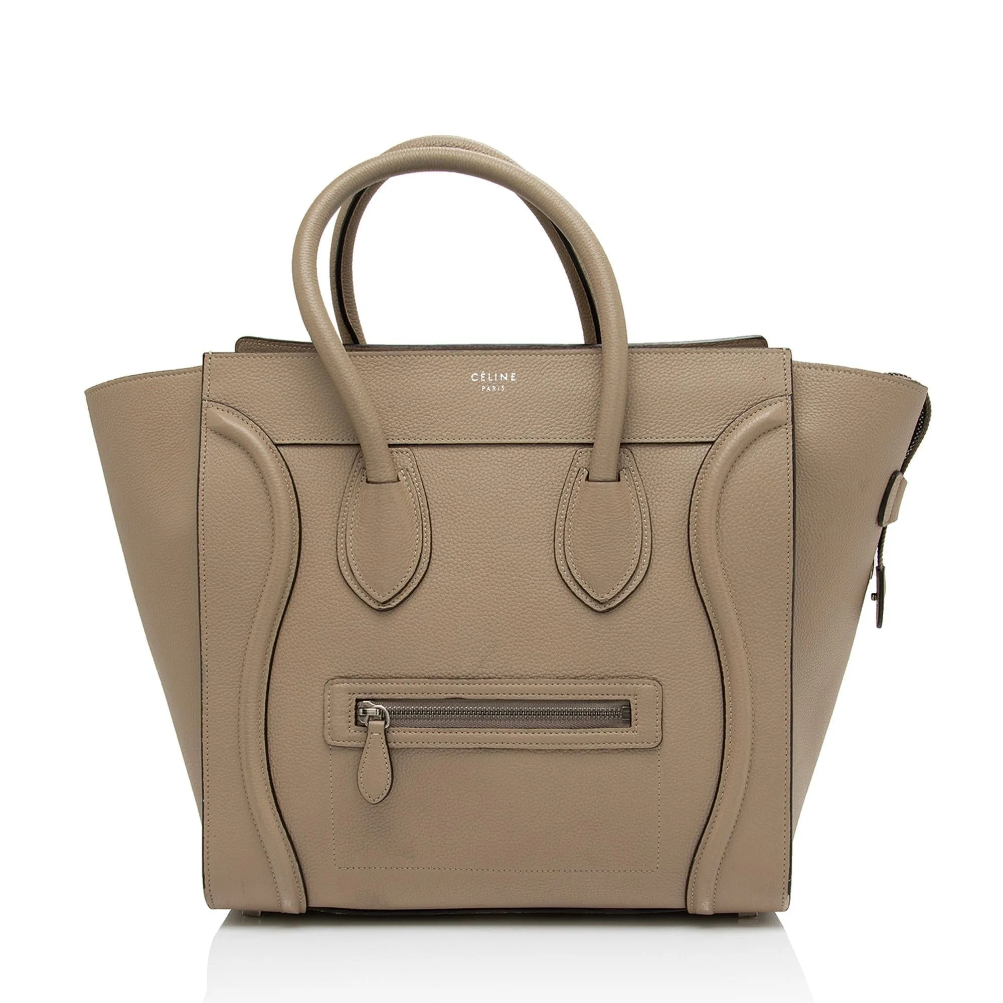 Celine Drummed Calfskin Mini Luggage Tote (SHF-Mvuaep)