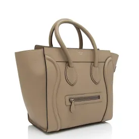 Celine Drummed Calfskin Mini Luggage Tote (SHF-Mvuaep)