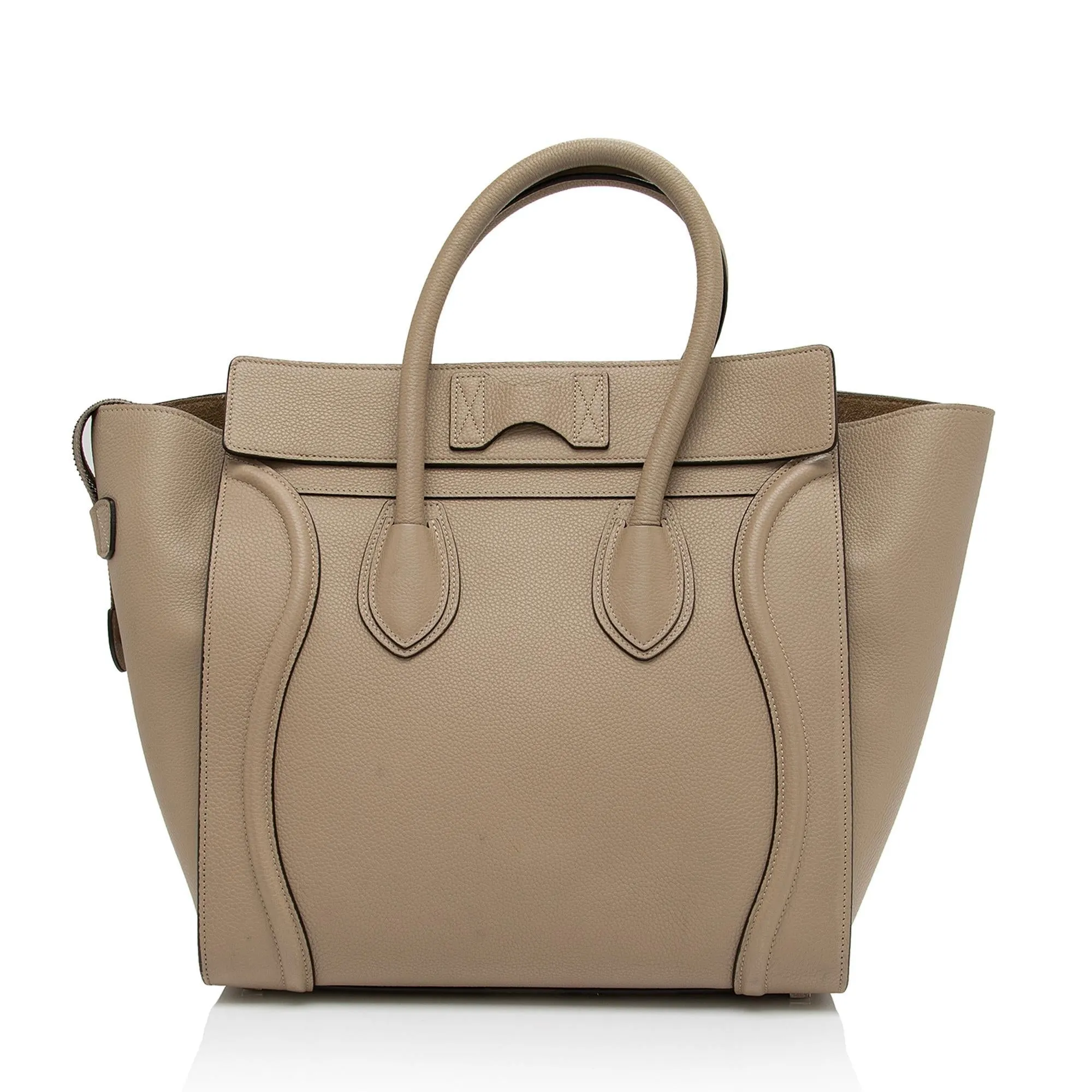 Celine Drummed Calfskin Mini Luggage Tote (SHF-Mvuaep)