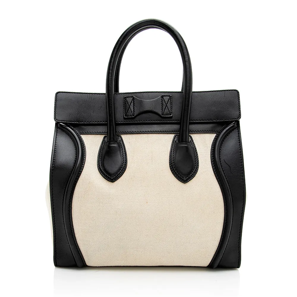 Celine Linen Calfskin Mini Luggage Tote (SHF-19341)