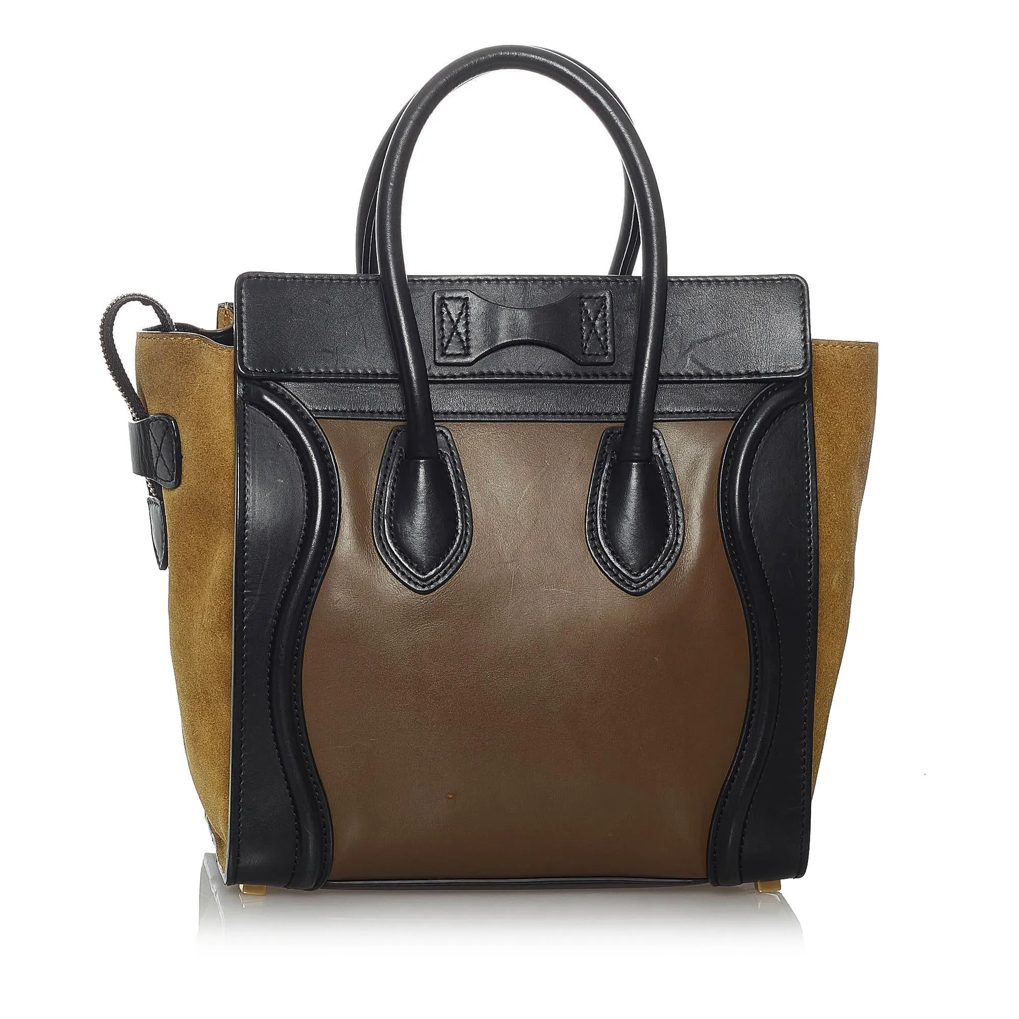 Celine Micro Luggage Bicolor Leather Handbag (SHG-29807)