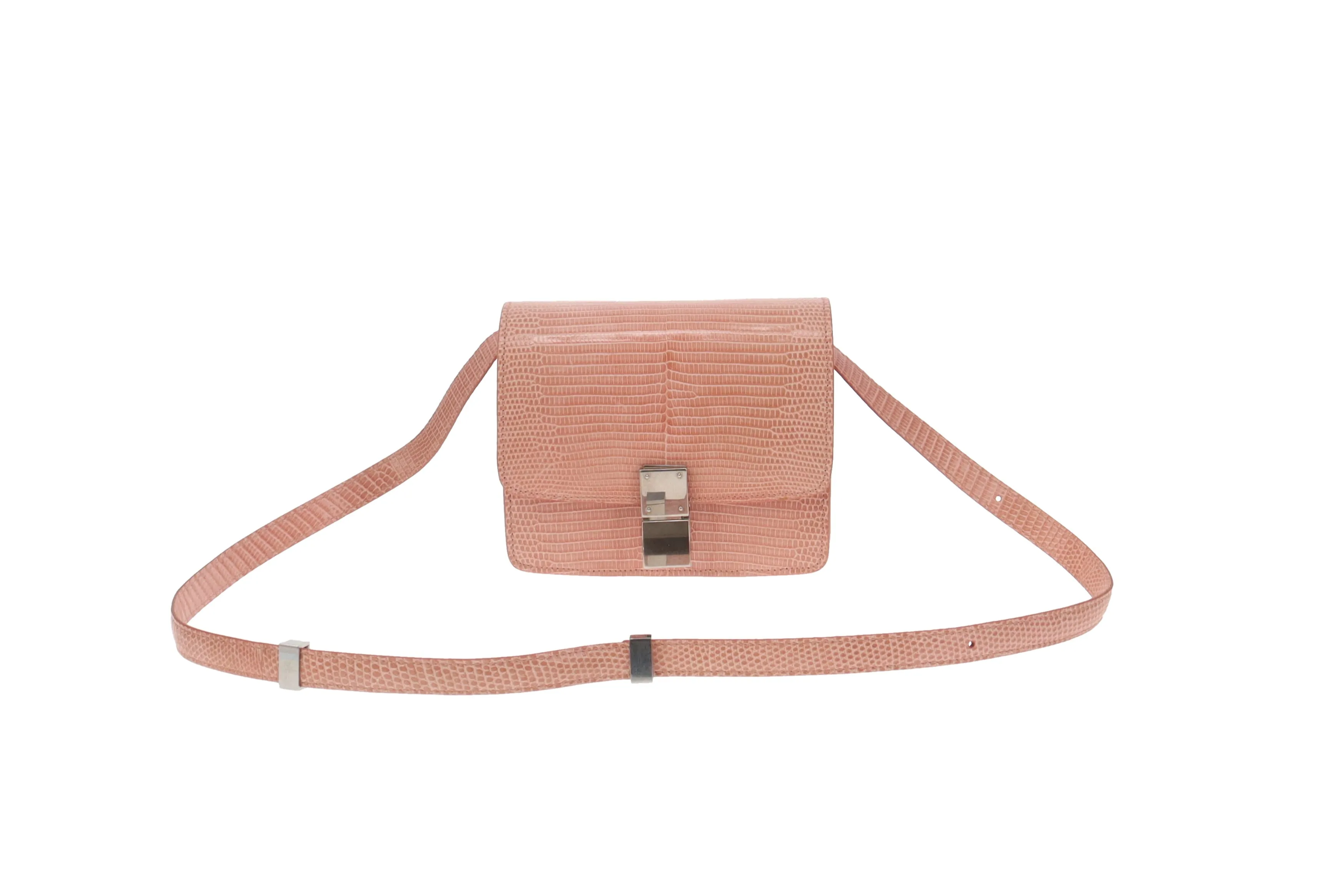 Celine Pink Lizard Small Classic Bag